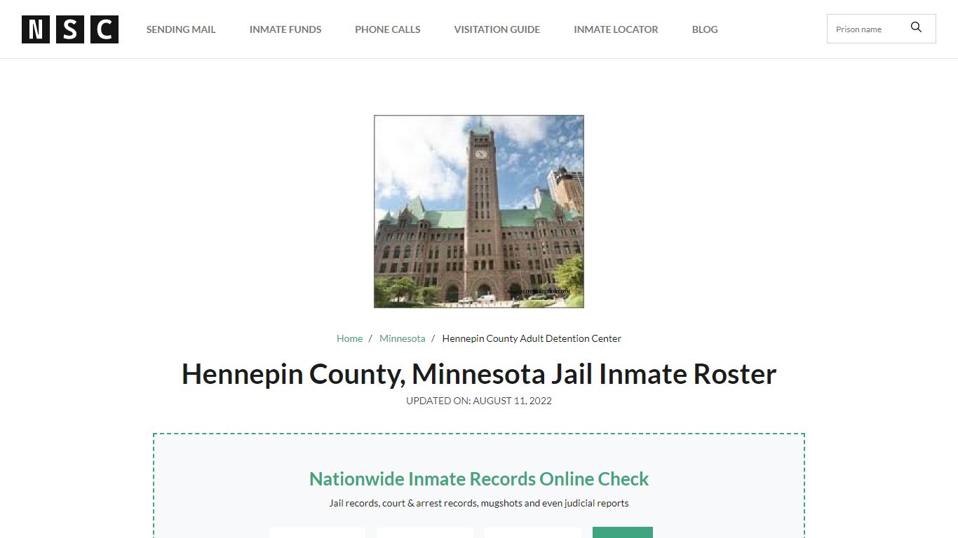 Hennepin County, Minnesota Jail Inmate Roster